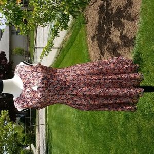 dress brand established 1962 with pink flowers design size 6.